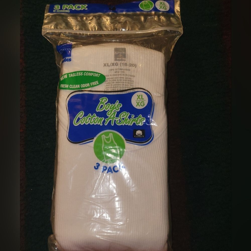 3 PACK BOYS SIZE XL 18-20 WHITE A SHIRTS.